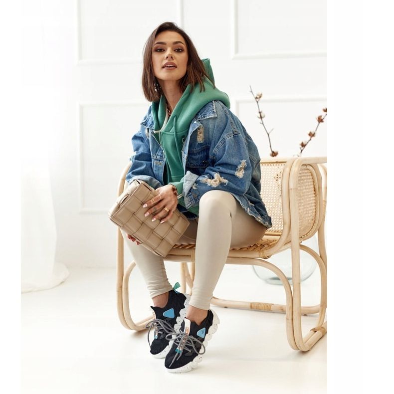 PS1 Chaussettes de sport pour femmes Black Fashion Pioneer le noir bleu 1