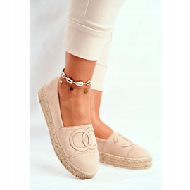 PS1 Espadrilles Femme Sur Une Plateforme De Paille Beige Febi 2