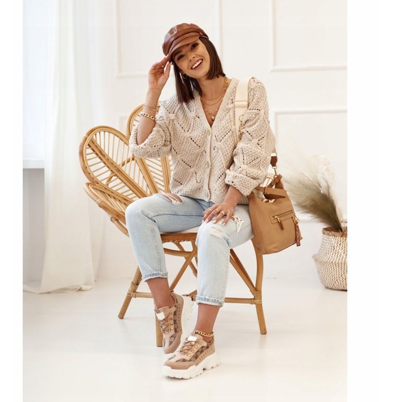 Baskets Femme On A Massive Sole Kaki Daydreamer beige brun d'or 2