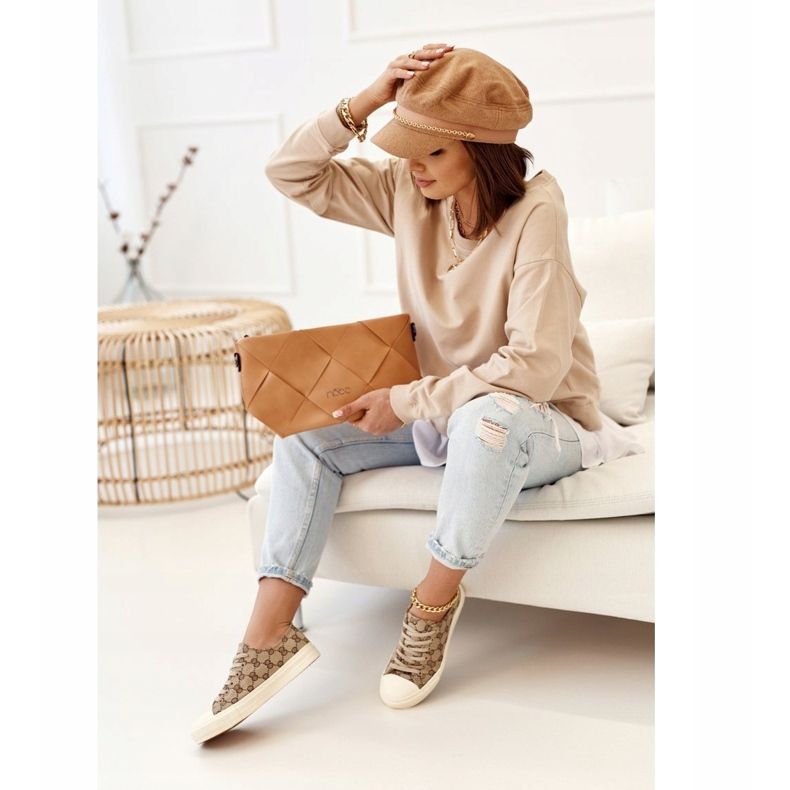 Baskets Classic Logged Khaki Challenge pour femmes beige brun 1