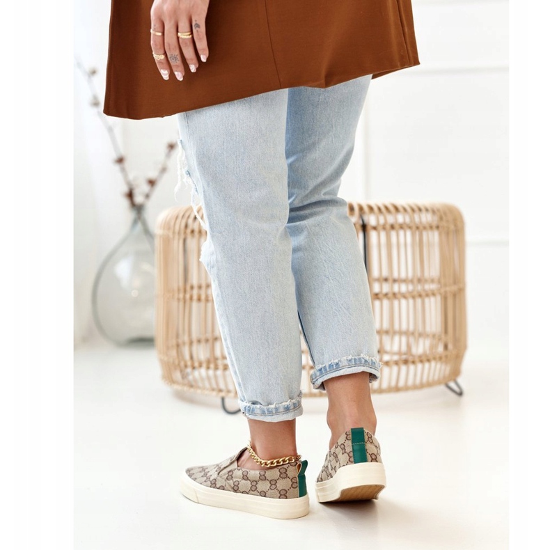 Baskets Logged Femme Slip-On Khaki Challenge beige brun 2