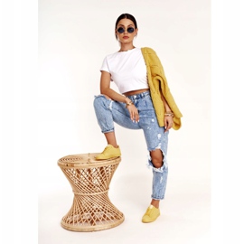 Baskets en cuir pour femmes Big Star HH274142 Jaune 4