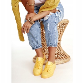Baskets en cuir pour femmes Big Star HH274142 Jaune 6