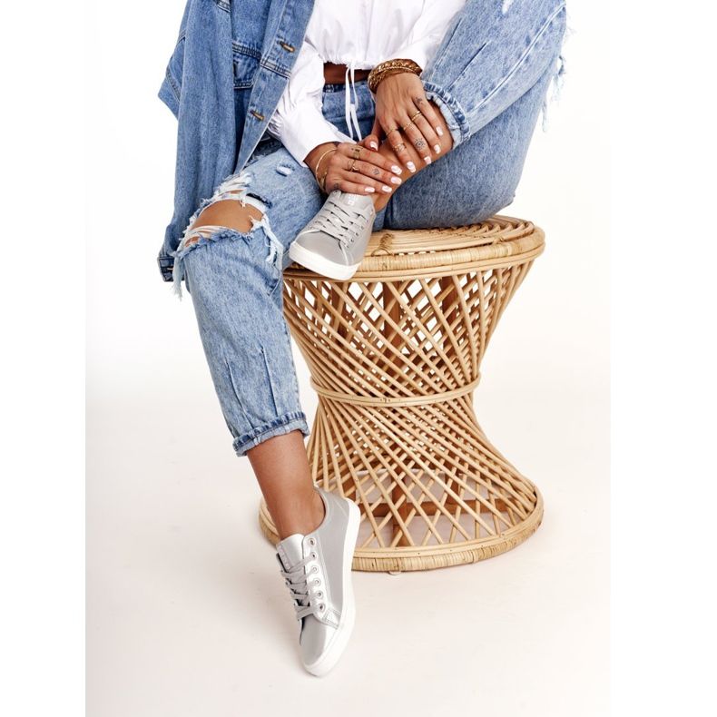 Baskets en cuir pour femmes Big Star HH274143 Argent 1 Baskets en cuir pour femmes Big Star HH274143 Argent 1