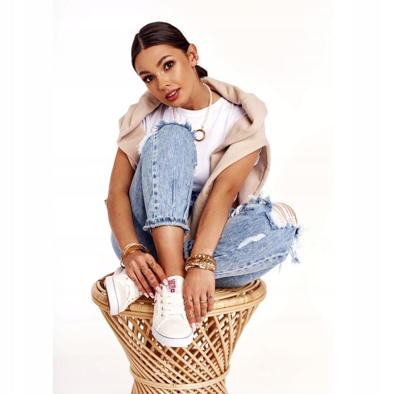 Baskets femme Big Star DD274892 Blanc-Rouge 1