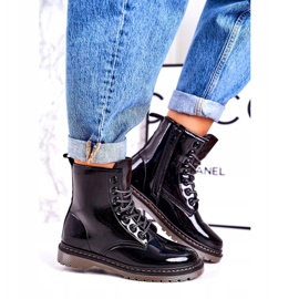 Bottes Chaudes Femme Bottes Laquées Black Thunder noir 3
