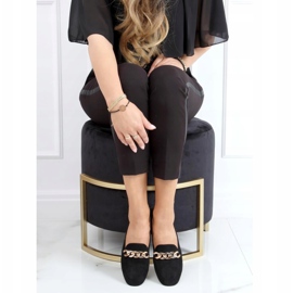 Mocassins noirs avec chaîne LL-237P Noir le noir 1
