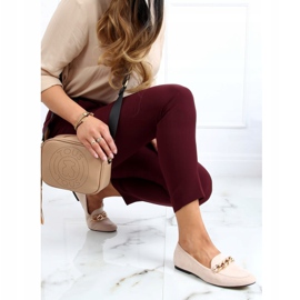 Mocassins Beige avec une chaîne LL-237P Beige 2 Mocassins Beige avec une chaîne LL-237P Beige 2