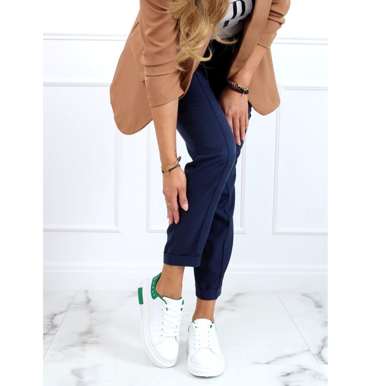 Baskets femme blanches et vertes SC36 BLANC / VERT 2