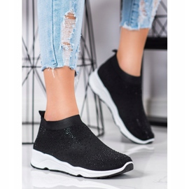 Goodin Chaussures de sport avec cristaux noir 1