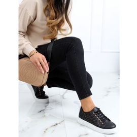 Baskets femme noires à clous LA124P Noir 2