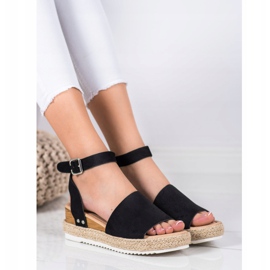 Kylie Sandales compensées noires le noir 1