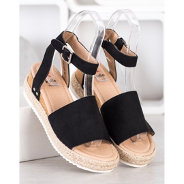 Kylie Sandales compensées noires le noir 2
