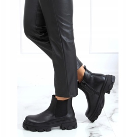 Bottines Chelsea noires à semelle haute noir 888-52 Noir 2