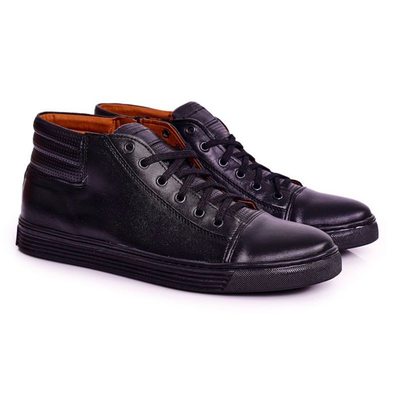 Bednarek Polish Shoes Baskets Brogues Homme en Cuir Bednarek Noir 1