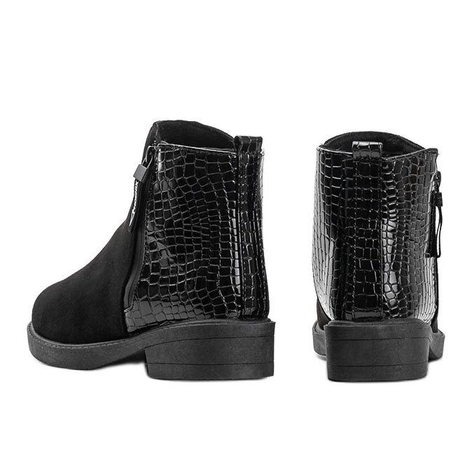 Bottines plates en daim noir Genesario le noir 1