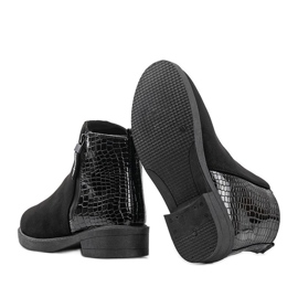 Bottines plates en daim noir Genesario le noir 2