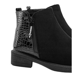 Bottines plates en daim noir Genesario le noir 3