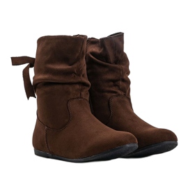 Boots femme daim marron DH26 brun 2