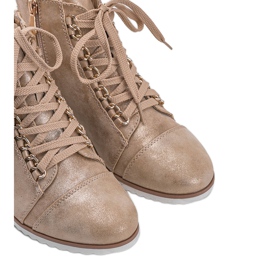 Baskets beiges 15A8617 d'or 5