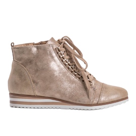 Baskets beiges 15A8617 doré 1