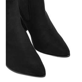 Bottines en daim noir sur le poteau 7KAK le noir 4