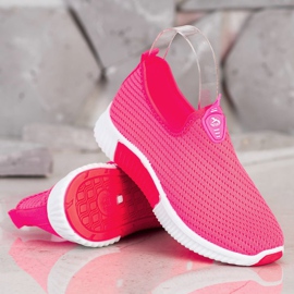 SHELOVET Baskets confortables en textile rose 1