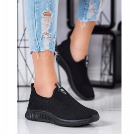 SHELOVET Baskets confortables en textile noir 1