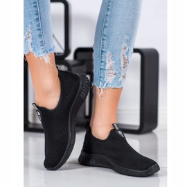 SHELOVET Baskets confortables en textile le noir 4
