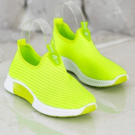SHELOVET Baskets confortables en textile vert 3