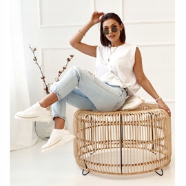 PS1 Baskets Femme On The Platform Blanc Et Beige Riri blanche 2