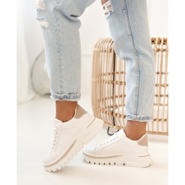 PS1 Baskets Femme On The Platform Blanc Et Beige Riri 1