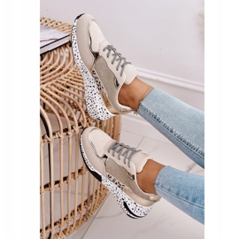 PS1 Baskets compensées pour femmes Doré Avery beige 5