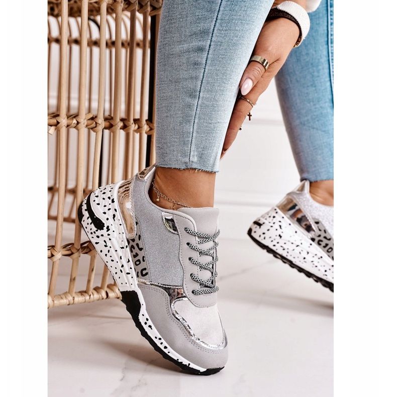 PS1 Baskets compensées pour femmes Argent Avery gris multicolore 1