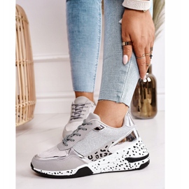 PS1 Baskets compensées pour femmes Argent Avery gris multicolore 3