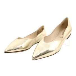 Ballerines lords femme cuir Caprice 24200 Or d'or 2