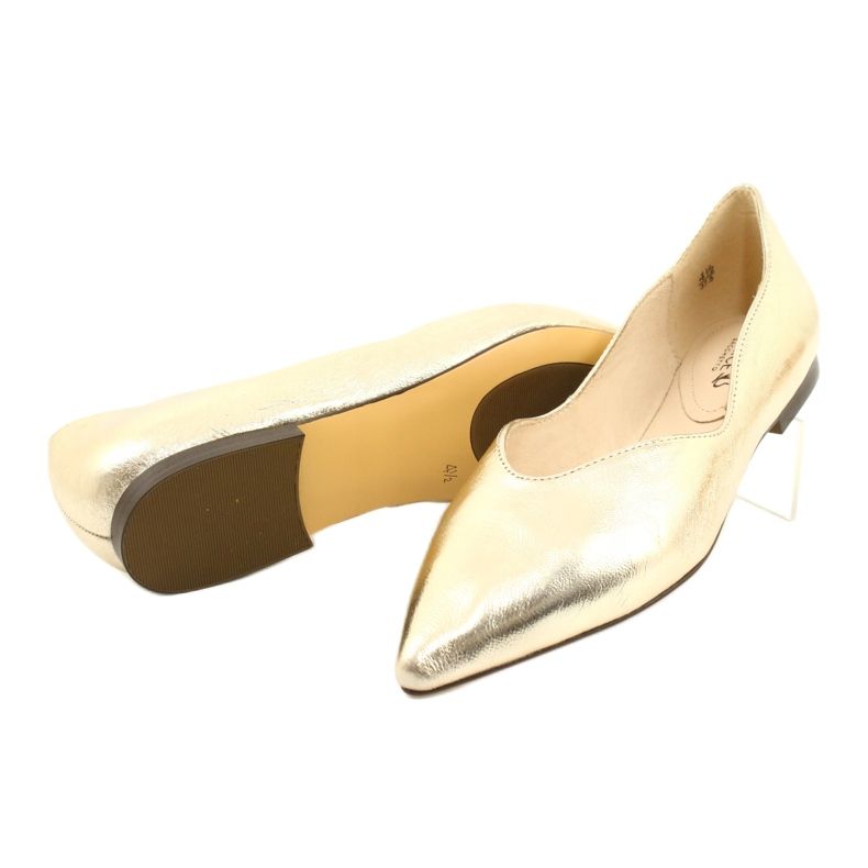 Ballerines lords femme cuir Caprice 24200 Or d'or 3
