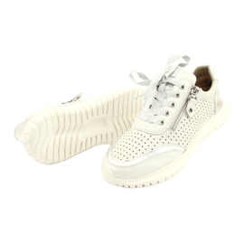 Chaussures de sport à lacets ajourées Caprice, lourdes H 23750, blanches 3
