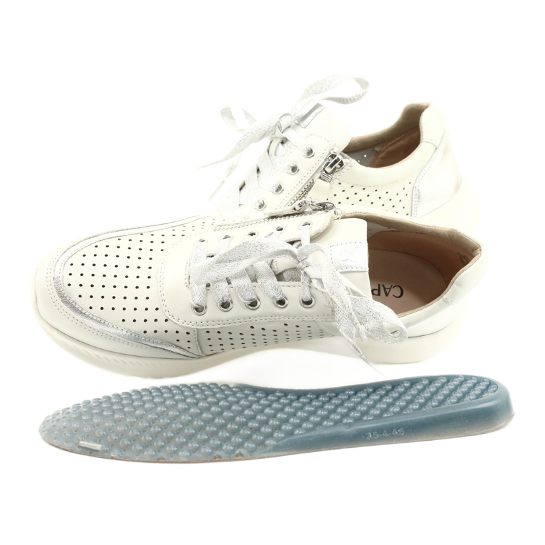 Chaussures de sport à lacets ajourées Caprice, lourdes H 23750, blanches 5
