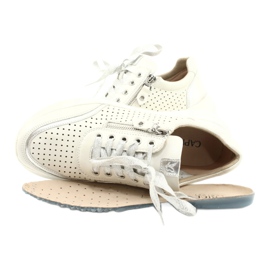 Chaussures de sport à lacets ajourées Caprice, lourdes H 23750, blanches 4
