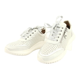 Chaussures de sport à lacets ajourées Caprice, lourdes H 23750, blanches 2