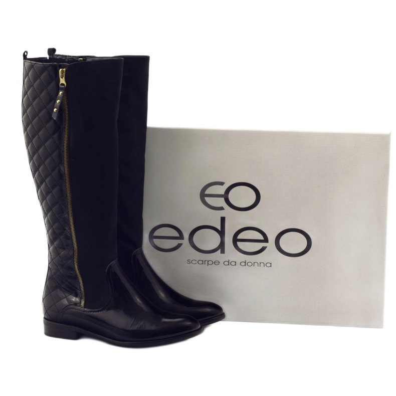 BM Bottines matelassées vernies noires pour femme 1800 4