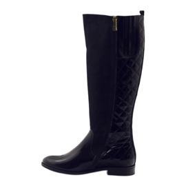 BM Bottines matelassées vernies noires pour femme 1800 2