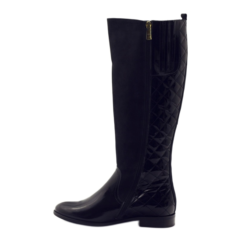 BM Bottines matelassées vernies noires pour femme 1800 2