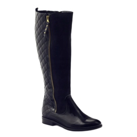 BM Bottines matelassées vernies noires pour femme 1800 1