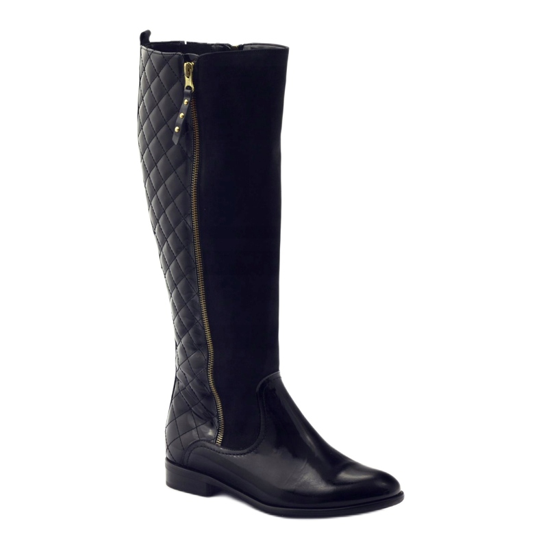 BM Bottines matelassées vernies noires pour femme 1800 1