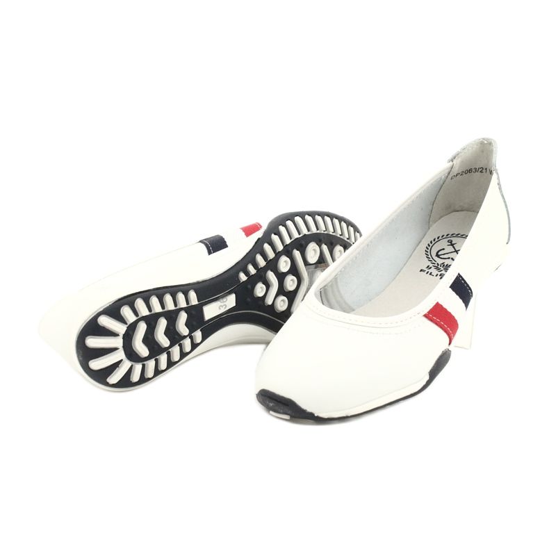Ballerines de sport pour femmes Filippo DP2063/21 blanc rouge bleu marine 3