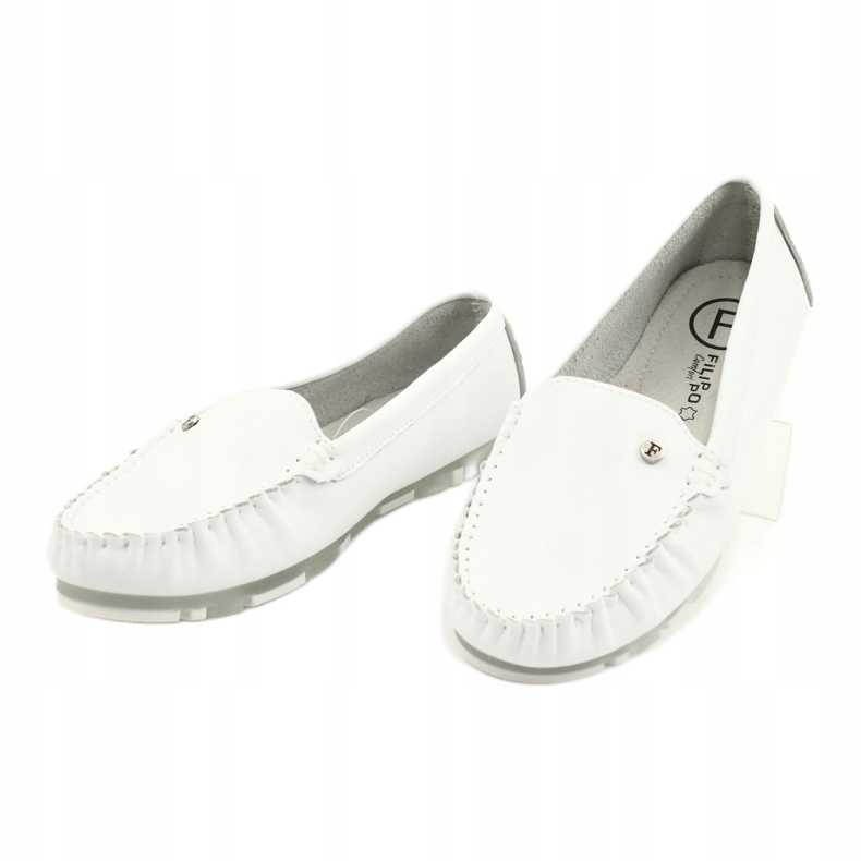 Mocassins en Cuir pour Femme Filippo DP2037 Blanc 2