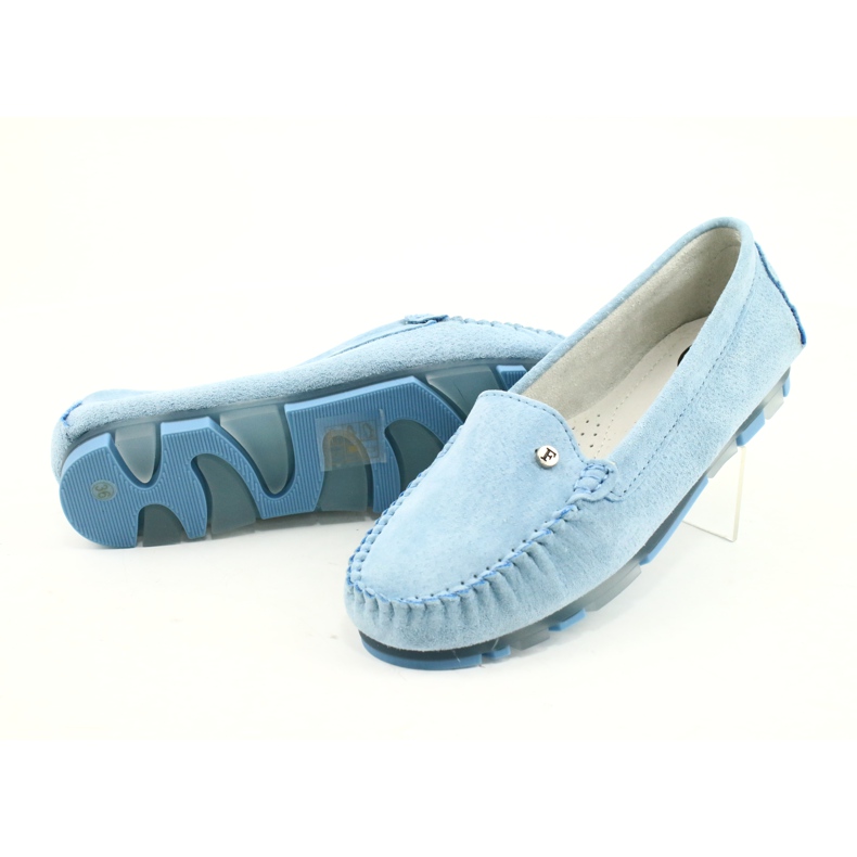 Mocassins femme en cuir Filippo DP2037/22 bleu 4
