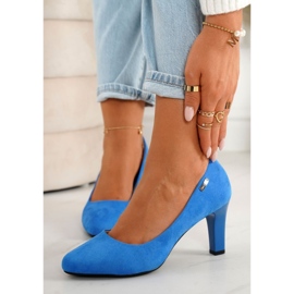 PJ1 Escarpins Classiques On A Bar Daim Bleu Eleanor 3